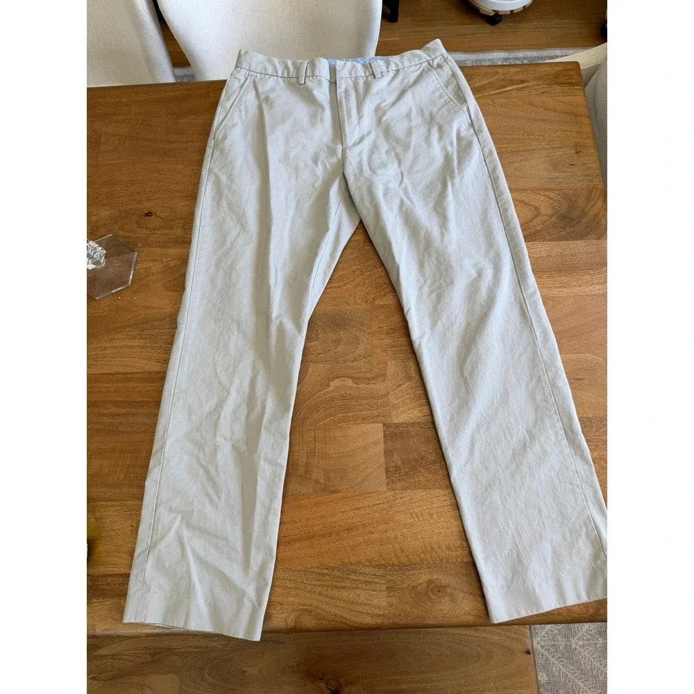 J. Crew Mens Essential Chino Pants 33x32 Light Gray Cotton Twill Style 29108